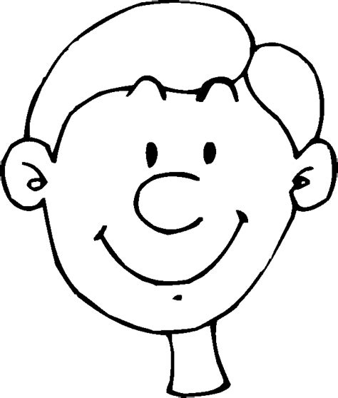 boy face pic outline clipart  sketch coloring page