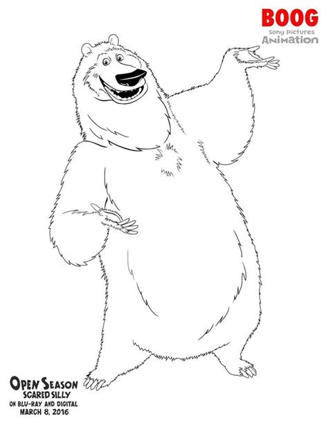 open season coloring page boog drawings coloring pages cartoon