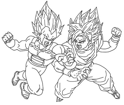 awesome goku  vegeta coloring page  printable coloring pages