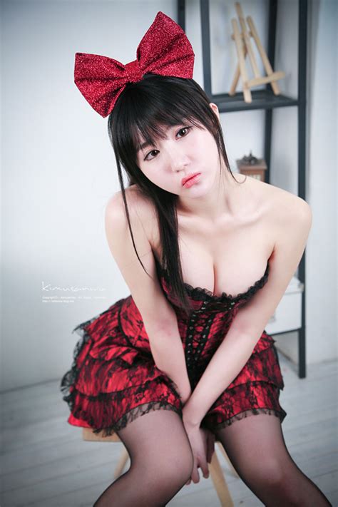 Yeon Da Bin Sexy In Red Dress Korean Models Photos Gallery