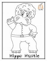 Coloring Pages Disco Colouring Getcolorings Hula Hippo Template sketch template