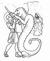 Colorat Sfantul Gheorghe Planse Balaurul Lupta Dragonul Acestuia Oferim sketch template