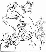 Coloring Flounder Mermaid Ariel Sebastian Little Printable Kids Pages Sixteen Fans Cute Disney sketch template