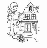 Pages House Coloring Haunted Halloween Getdrawings sketch template