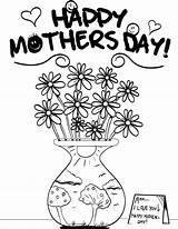 Mothers Coloring Printable Happy Pages Mother Flowers Mom Kids Print Adults Religious Color Cute Colouring Sheets Bible Vase Bouquet Getcolorings sketch template