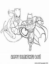 Batman Coloring Catwoman Valentine Pages Heart Printable Color Cat Women Print Getcolorings Popular sketch template