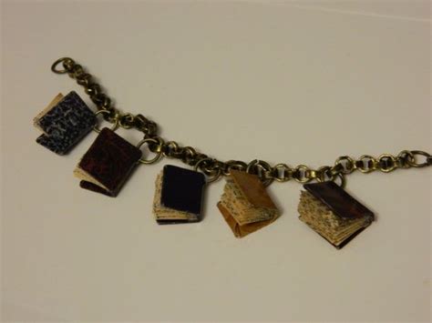 miniature book charm bracelet  abookssecondlife  etsy  book charm bracelet charm
