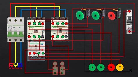 phase dol starter control  power wiring diagram reverse   limit switch youtube