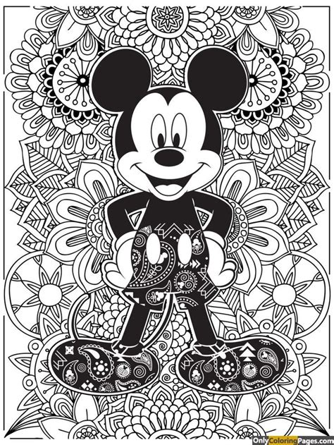 detailed mickey mouse coloring book  adults disney coloring sheets