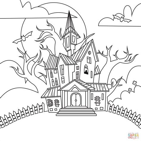 haunted house coloring page  printable coloring pages house