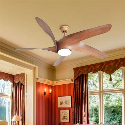acrylic wood led ceiling fan light fixture swirling vintage semi flush mount   blades