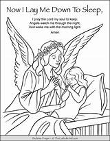 Bedtime Lay Sleep Prayers Angels Thecatholickid Colouring Cnt sketch template