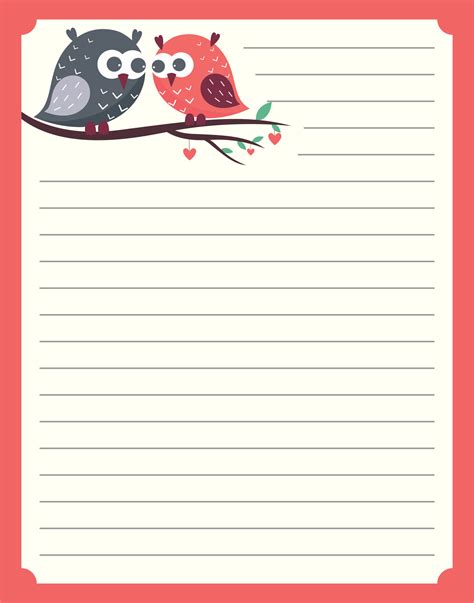images  cute owls love letter stationery printable