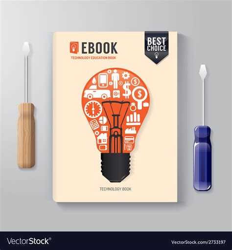 cover book digital design template technology vector image