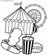 Coloring Pages Circus Color Printables Kids Visit Food sketch template
