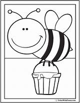 Bee Coloring Pages Honey Queen Flowers Flower Printable Cute Hives Drawing Color Getdrawings Getcolorings Colorwithfuzzy sketch template