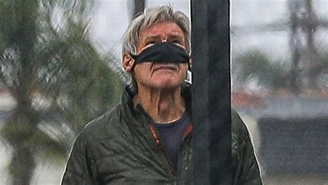 Harrison Ford Wears Face Mask Over Nose Only While