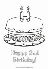 Birthday Colouring Happy 2nd Second Pages Print Activityvillage Become Member Log Village Activity Explore sketch template