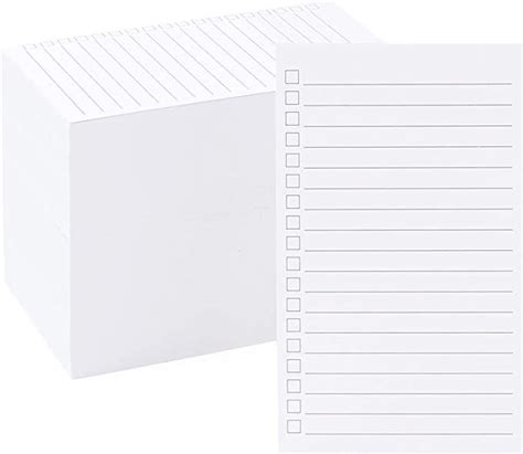 pack vertically ruled index cards  check boxes  daily