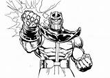 Thanos Coloring Pages Kids Book Easy Comic Children Printable Super Justcolor sketch template