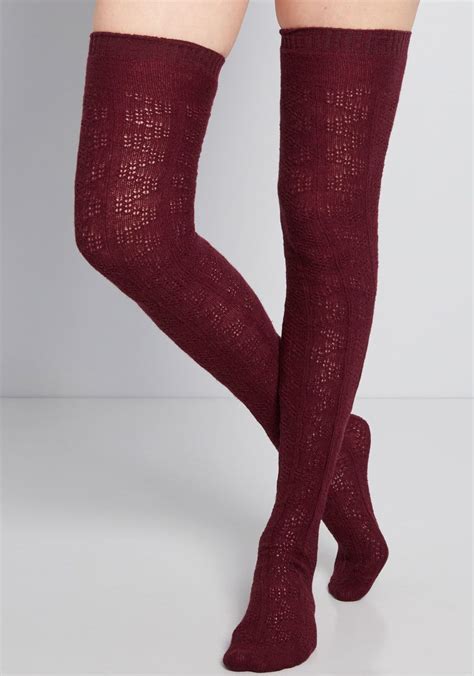 ladylike allure thigh highs in burgundy holiday outfits women