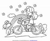Coloring Bike Girl Riding Pages Spring Color Cute Kids Seasons Printable Colouring Girls Allkidsnetwork Bikes Summer Print sketch template