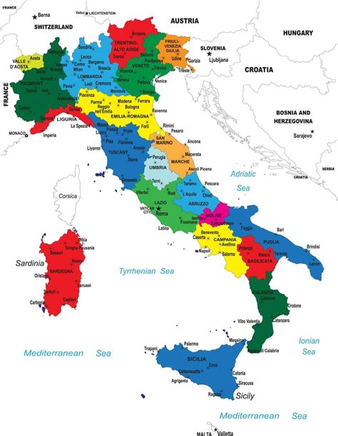 politische landkarte italien