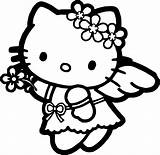 Kitty Coloring Hello Pages Angel Color Colorings Getcolorings Printable sketch template
