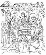 Religious Orthodox Icons Byzantine Drawings Theophany Coloring Icon sketch template
