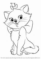 Aristocats Marie Draw Drawing Step Disney Cartoon Drawings Pages Coloring Learn Cat Easy Princess Drawingtutorials101 Para Desenhos Tutorials Choose Board sketch template