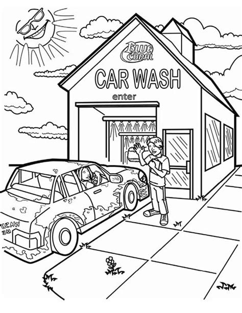 car wash coloring page