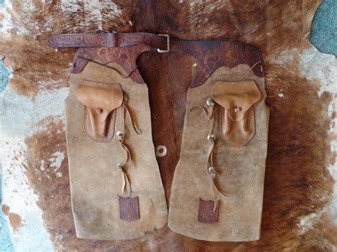 antique  west montana leather batwing chaps antique price guide details page