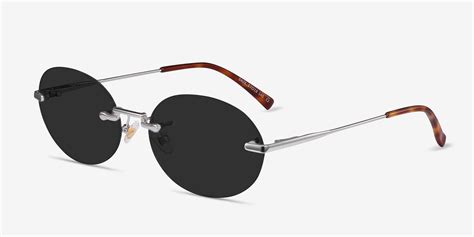 daze oval silver frame prescription sunglasses eyebuydirect