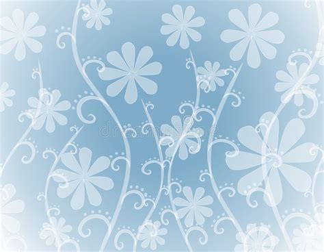 opaque white flowers  blue background stock illustration image