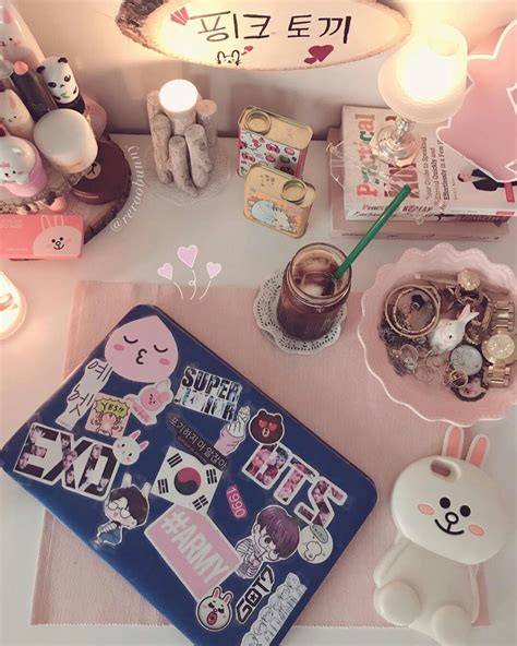 korean pastel pink room decor bts army exo  habitacion rosa