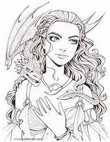 Coloring Kelleeart Fairy Anime Stokes Kellee Daenerys Dibujos Mandalas Pens Daenarys Micron Drake Therapy sketch template