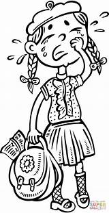 Coloring Clipart Whining Girl Pages Whined sketch template