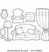 Furniture Clipart Coloring Illustration Template Dresser Royalty Pages Visekart sketch template