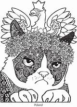 Cat Grumpy Dover Publications Welcome Visit Ch Vs Colouring Coloring sketch template