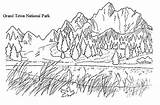 Coloring Pages Mountain Kids Sheets Sunrise Color Printable Grand Detailed Teton National Parks Printables Coloringpagesfortoddlers sketch template