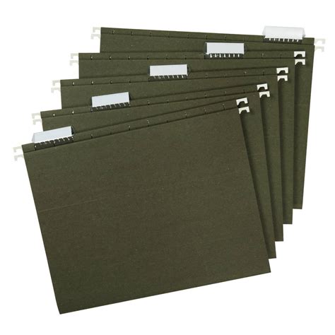 pendaflex hanging file folders  cut tab standard green letter