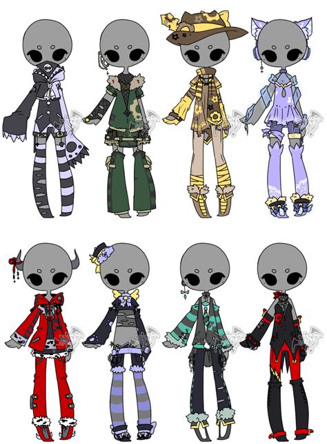adopted outfit batch 07 by deviladopts anime outfits drawing