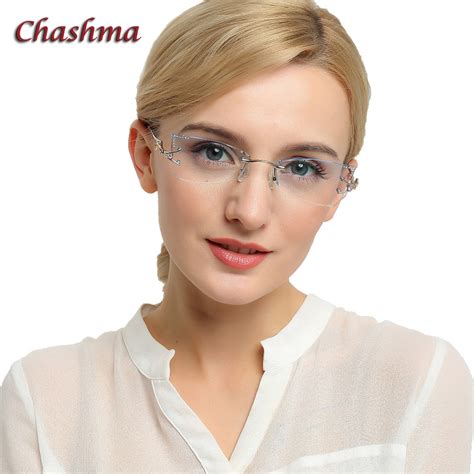 Chashma Brand Tint Lenses Sunglasses Titanium Eyewear Female Diamond