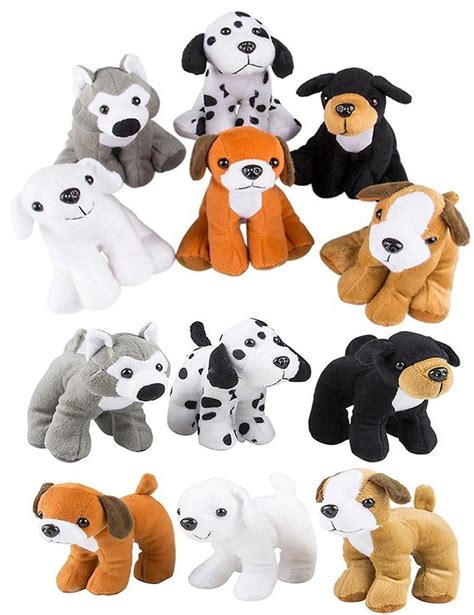 es novelty stuffed plush soft dogs animals puppies bulk party favor