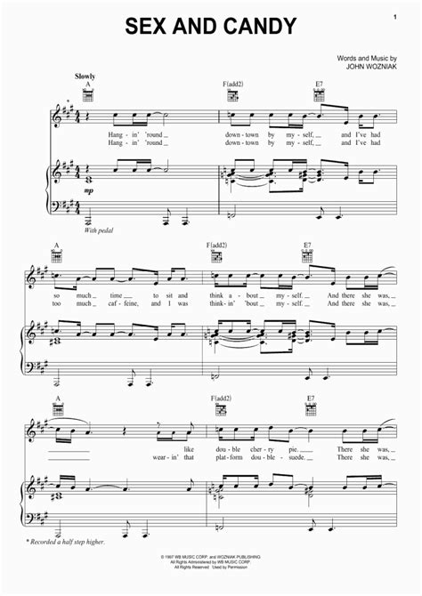 sex and candy piano sheet music onlinepianist