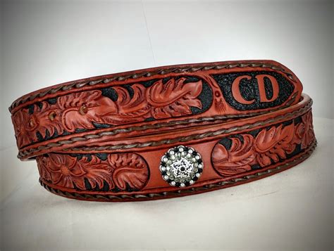 custom hand tooled leather belts