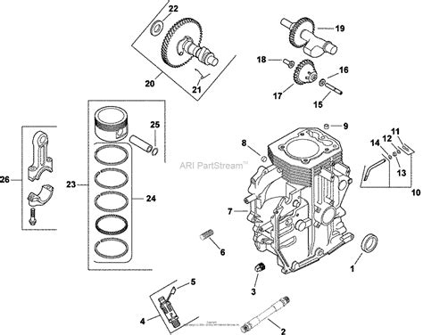 kohler ch  vermeer  hp  kw parts diagram  crankcase