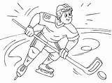Hockey Para Colorear Dibujo Coloring Pages Player Sobre Hielo Winter Sports Dibujos Imprimir Print sketch template