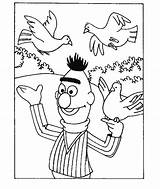 Bert Ernie Duiven Sesamstraat Ausmalbilder Sesame Malvorlage Zo Stemmen sketch template