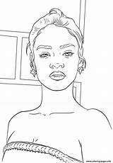 Coloring Rihanna Pages Celebrity Printable Print Color Famous Drawing Book African American Stars Pop Categories Singers sketch template